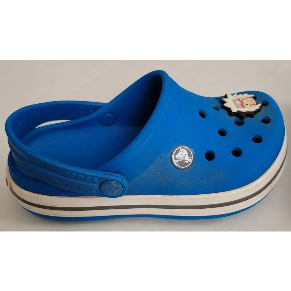 CROCS Crocband Unisex Clogs Blue White Pokemon Jibbitz Eeve Naruto Anime Size J1